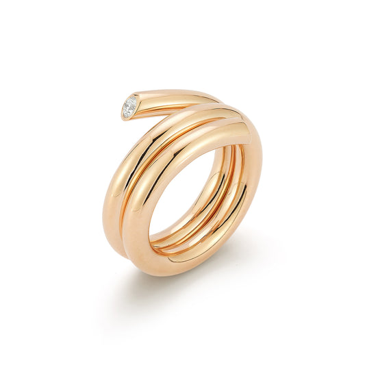 THOBY 18K AND DIAMOND SPIRAL RING