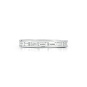 KEYNES 18K WHITE GOLD CHANNEL SET BAGUETTE DIAMOND BAND RING