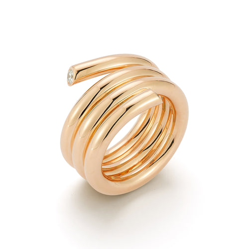 THOBY 18K AND DIAMOND TRIPLE SPIRAL RING