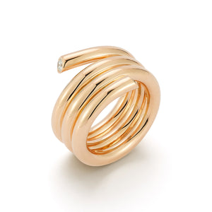 THOBY 18K AND DIAMOND TRIPLE SPIRAL RING