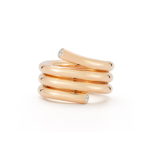 THOBY 18K AND DIAMOND TRIPLE SPIRAL RING