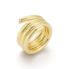 THOBY 18K AND DIAMOND TRIPLE SPIRAL RING