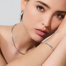 KEYNES 18K WHITE GOLD AND BAGUETTE DIAMOND TENNIS BRACELET
