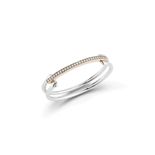GRANT 18K ROSE GOLD ELONGATED LINK CUFF WITH DIAMOND BAR
