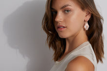 BELL 18K ROSE GOLD, DIAMOND AND ROCK CRYSTAL LARGE HEXAGON EARRINGS