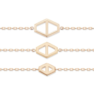 KEYNES 18K ROSE GOLD SMALL SIGNATURE HEXAGON BRACELET