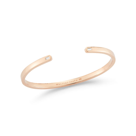 OTTOLINE 18K GOLD 2 DIAMOND BAGUETTE CUFF
