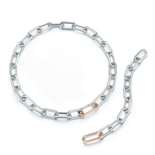 SAXON TWO TONE JUMBO CHAIN LINK CHOKER NECKLACE