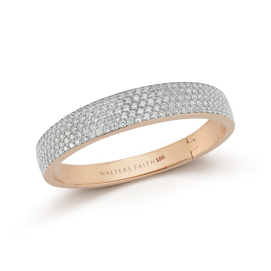 LYTTON 18K GOLD AND ALL PAVE DIAMOND BOMBE BRACELET
