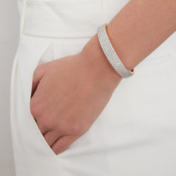 LYTTON 18K GOLD AND ALL PAVE DIAMOND BOMBE BRACELET