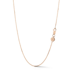 CHAIN 1 - 18K ROSE GOLD CHAIN LINK NECKLACE - 1 mm
