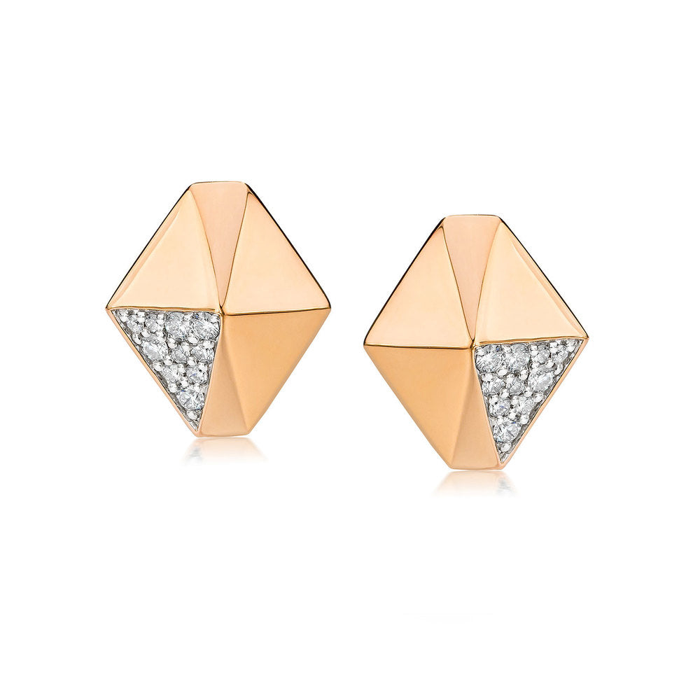 SYDNEY 18K DIAMOND ORIGAMI STUD EARRINGS