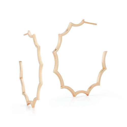 CLIVE 18K SCALLOPED HOOP EARRING