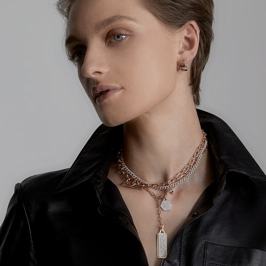LYTTON 18K HOOP WITH DIAMOND EDGE EARRING