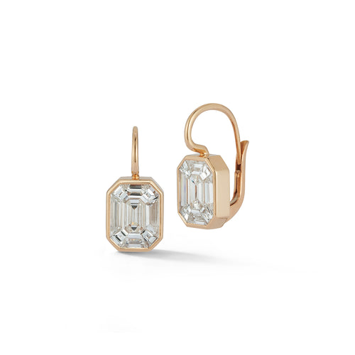 THOBY 18K GOLD AND DIAMOND ILLUSION SET EARRINGS