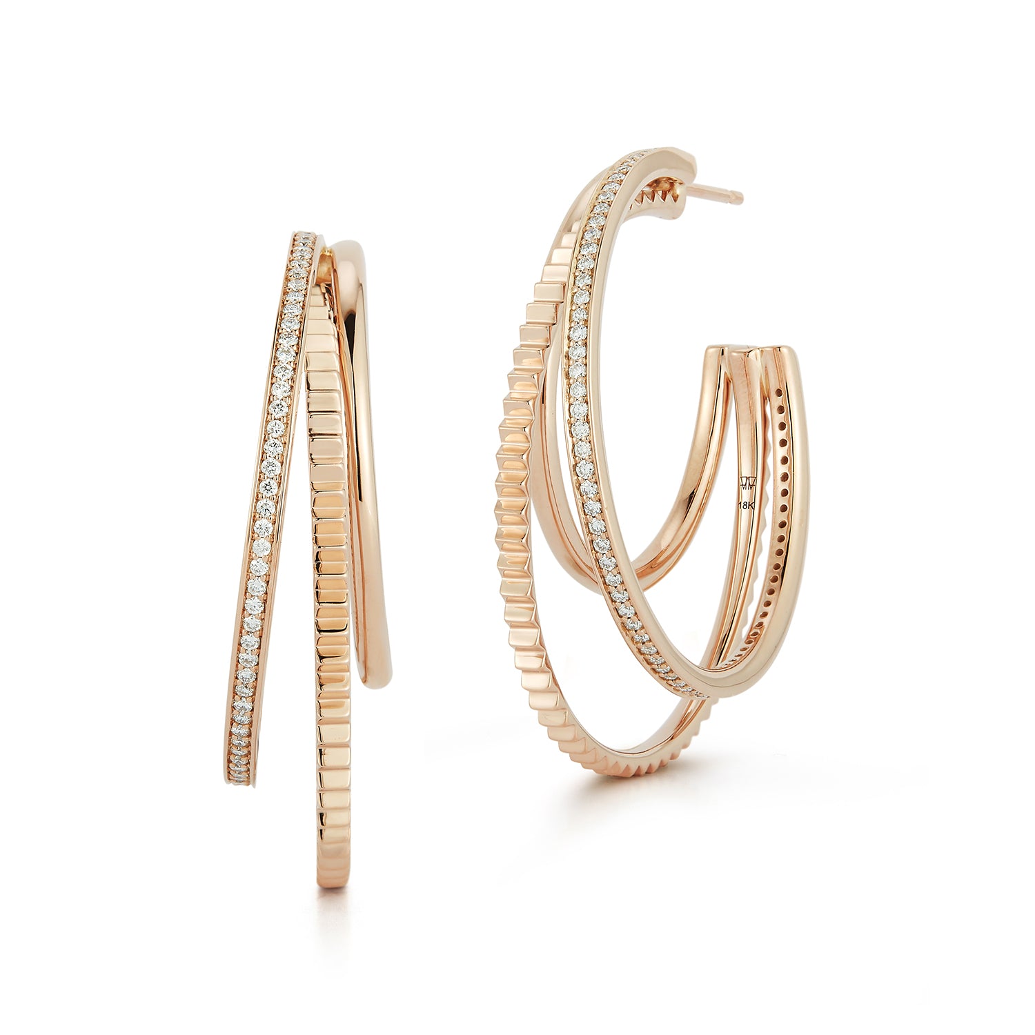 ☆Hei☆ triple hoop long necklace HE24FANFG581XXFR Triple CZ Drop Chain Huggie Earring – Adina Eden