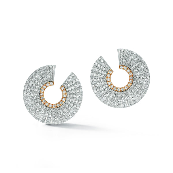 Front facing diamond hot sale hoop earrings