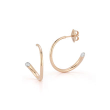 THOBY 18K DIAMOND TUBULAR SMALL HOOP EARRING