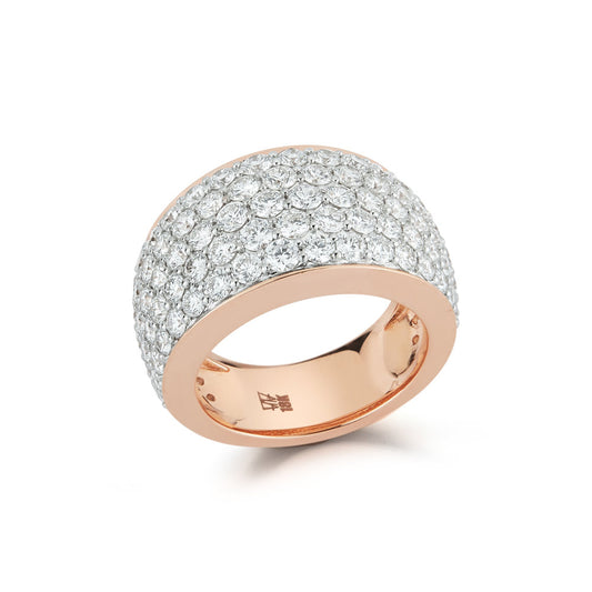 LYTTON 18K GOLD ALL PAVE DIAMOND BOMBE RING