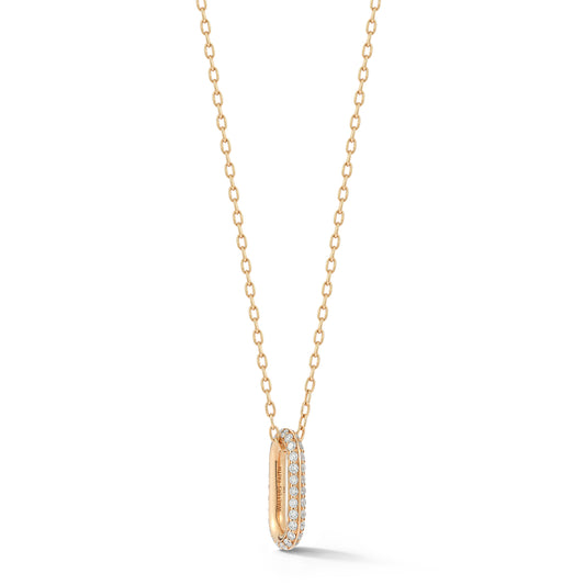 SAXON 18K GOLD ALL DIAMOND PAVE LINK NECKLACE