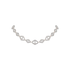 KEYNES 18K TWO TONE SIGNATURE DIAMOND HEXAGON CHOKER