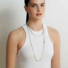 CLIVE 18K ROSE GOLD AND DIAMOND CLASP ON STERLING SILVER BOA CHAIN