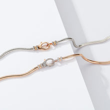 CLIVE 18K ROSE GOLD AND DIAMOND CLASP ON STERLING SILVER BOA CHAIN
