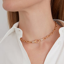 CLIVE 18K GOLD CHAIN LINK CHOKER WITH DIAMOND LOBSTER CLASP