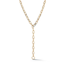 GARNETT 18K ROSE GOLD AND DIAMOND SMALL OVAL LINK NECKLACE