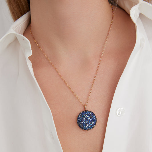 OC X WF 18K LARGE BLUE SAPPHIRE PEBBLE LOCKET