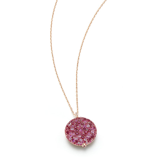 OC X WF 18K LARGE PINK SAPPHIRE PEBBLE LOCKET