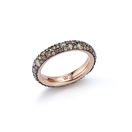 OC X WF 18K GOLD AND CHAMPAGNE DIAMOND BAND RING