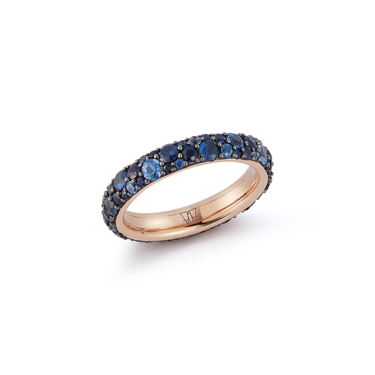 OC X WF 18K GOLD AND BLUE SAPPHIRE BAND RING