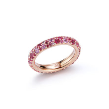 OC X WF 18K GOLD AND PINK SAPPHIRE BAND RING