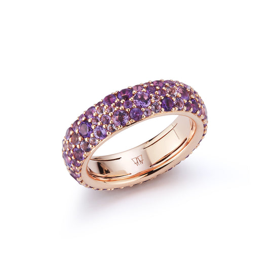 OC X WF 18K GOLD AND PURPLE AMETHYST BAND RING