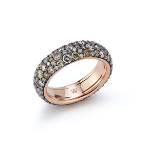 OC X WF 18K ROSE GOLD AND CHAMPAGNE DIAMOND BAND RING