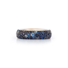OC X WF 18K ROSE GOLD AND BLUE SAPPHIRE BAND RING