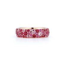 OC X WF 18K GOLD AND PINK SAPPHIRE BAND RING