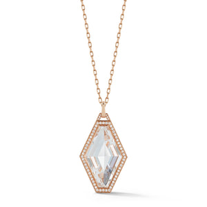 BELL 18K ROSE GOLD, DIAMOND AND ROCK CRYSTAL HEXAGON CHARM