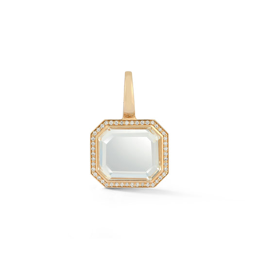 BELL 18K, DIAMOND AND ROCK CRYSTAL CHARM