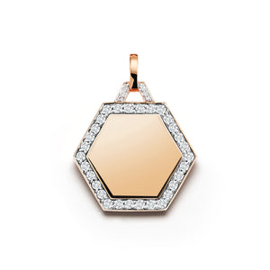 DORA 18K GOLD AND DIAMOND HEXAGON CHARM NECKLACE
