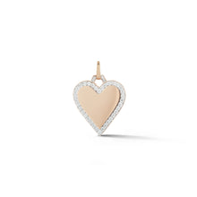 18K GOLD AND DIAMOND HEART CHARM NECKLACE
