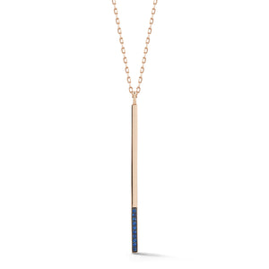 GRANT 18K ROSE GOLD AND BLUE SAPPHIRE BAR CHARM