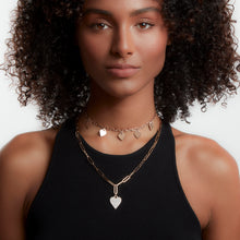 DORA 18K ROSE GOLD MULTI HEART CHARM NECKLACE
