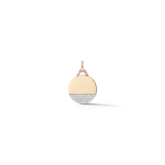 DORA 18K GOLD AND 1/3 DIAMOND BOTTOM DISC CHARM