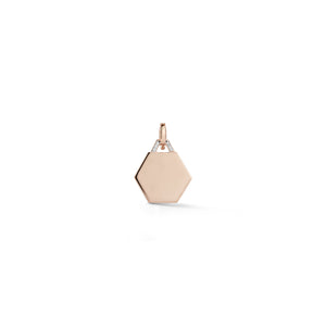 DORA ALL DIAMOND TABLET AND HEXAGON CHARM NECKLACE