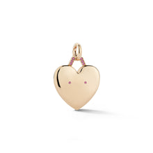 DORA 18K ROSE GOLD AND SAPPHIRE ENGRAVABLE HEART LOCKET