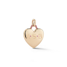 DORA 18K ROSE GOLD AND SAPPHIRE ENGRAVABLE HEART LOCKET