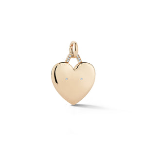 DORA 18K GOLD AND DIAMOND ENGRAVABLE HEART LOCKET