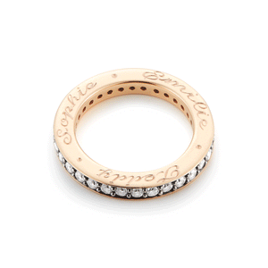 GRANT 18K ROSE GOLD 3MM DIAMOND CUBED BAND RING